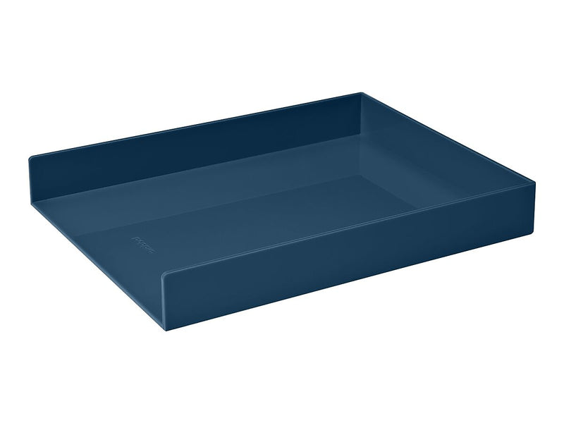 Poppin Stackable Front Loading Letter Tray, Slate Blue (105971)