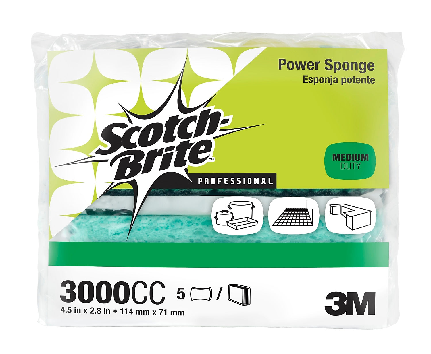 Scotch-Brite Heavy Duty Sponge, Blue, 5 Sponges/Pack (3000CC)