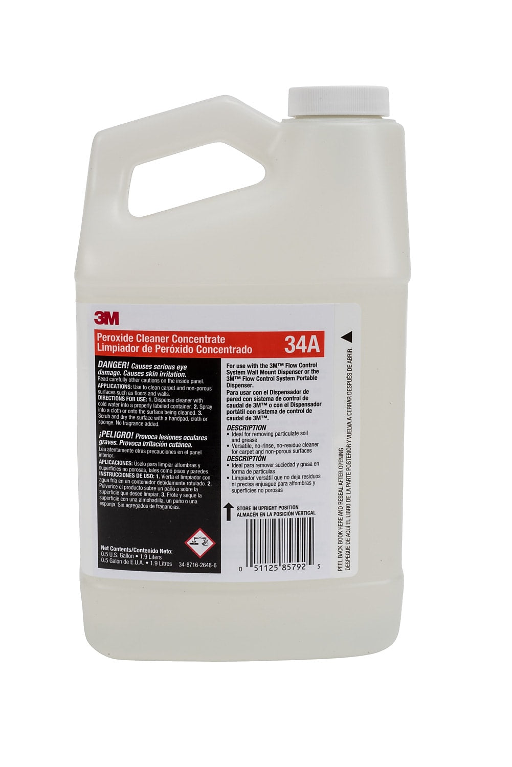 3M Peroxide Cleaner Concentrate, 0.5 Gallon, 4/Case (34A)