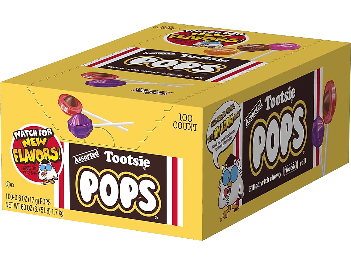 Tootsie Roll Pops Lollipops, Assorted Flavors, 60 oz., 100 Pieces (TOO508)