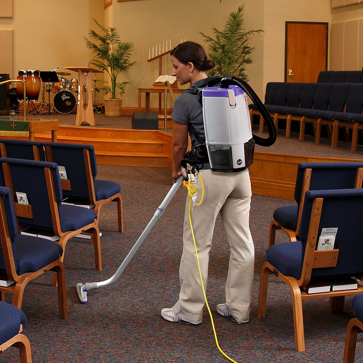 ProTeam Super Coach Pro 6 Backpack Vacuum, Gray/Purple (107310)