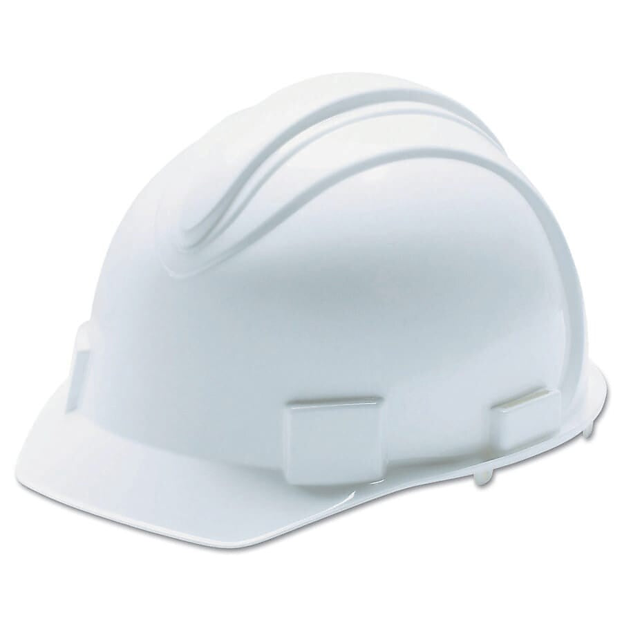 Jackson Safety Huntsman HDPE Type I 4-Point Ratchet Suspension Short Brim Hard Hat, White (141-20392)