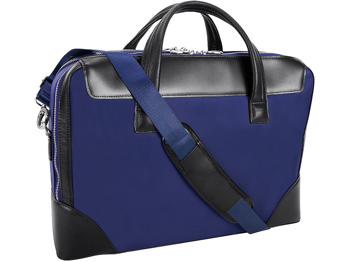 McKlein HARPSWELL Nylon Briefcase, Laptop Compatible, Navy (18567MCK)