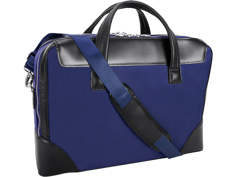 McKlein HARPSWELL Nylon Briefcase, Laptop Compatible, Navy (18567MCK)