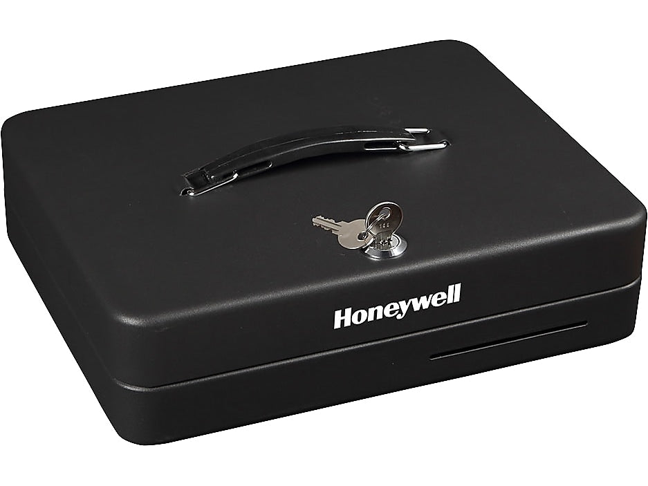Honeywell Deluxe Cash Security Box, 13 Compartments, Black (6113)
