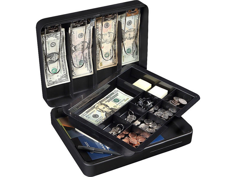 Honeywell Deluxe Cash Security Box, 13 Compartments, Black (6113)