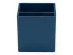 Poppin 2 Compartment Plastic Pen Cup, Slate Blue (105970)