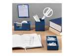 Poppin 2 Compartment Plastic Pen Cup, Slate Blue (105970)