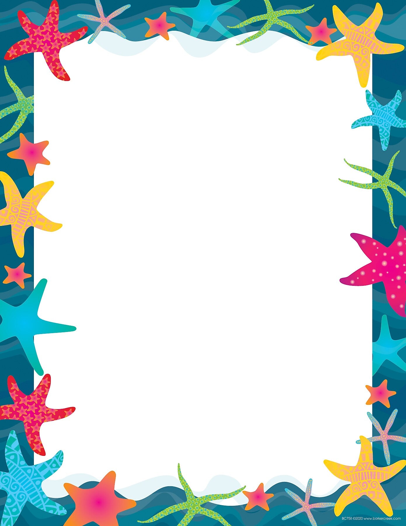Barker Creek Kai Ola Computer Paper, 8.5" x 11", 60 lbs., Multicolored, 50 Sheets/Pack (BC758)
