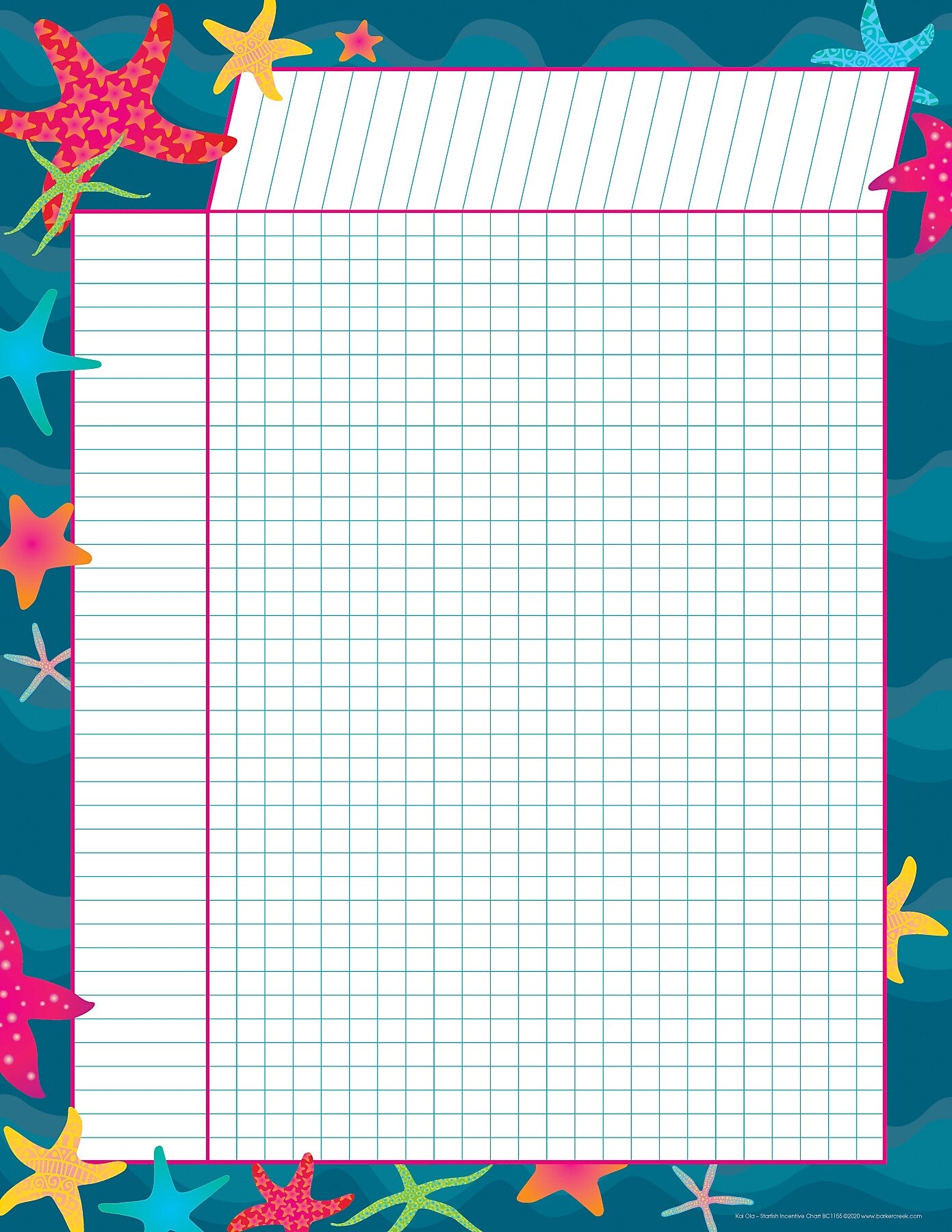 Barker Creek Kai Ola Incentive Chart Set, 17" x 22", Multicolored, 4/Set (LL579)