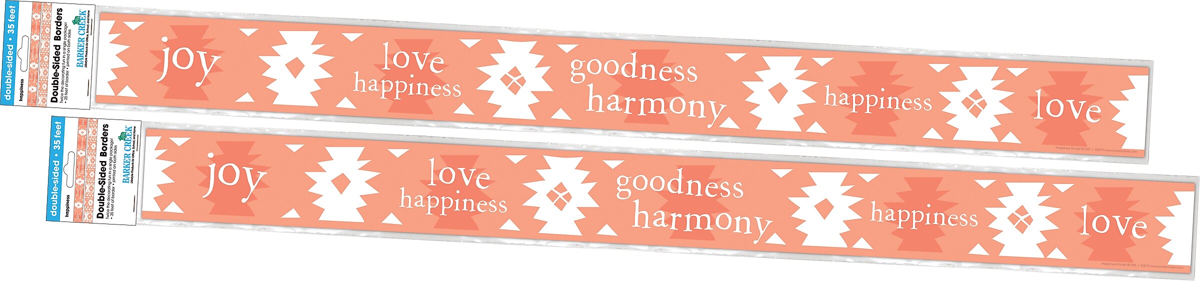 Barker Creek Double-Sided Border, 35" x 3", Happiness, 24/Pack (BC4004)