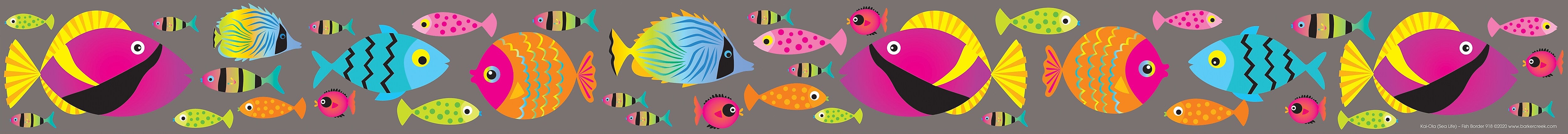Barker Creek Double-Sided Border, 35" x 3", Kai Ola Sea Tropical Fish, 12/Pack (BC918)