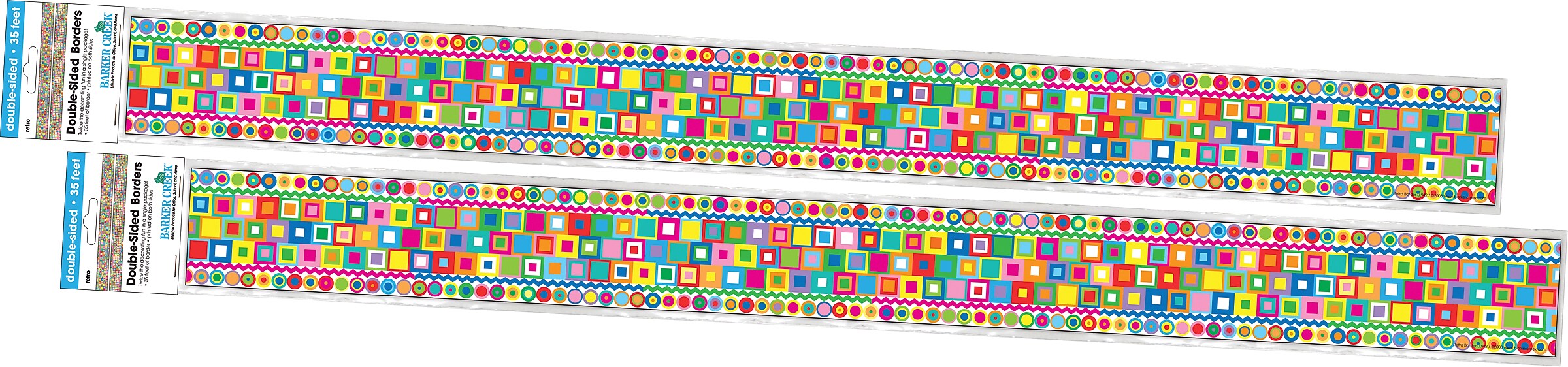 Barker Creek Double-Sided Border, 35" x 3", Retro, 24/Pack (BC4020)