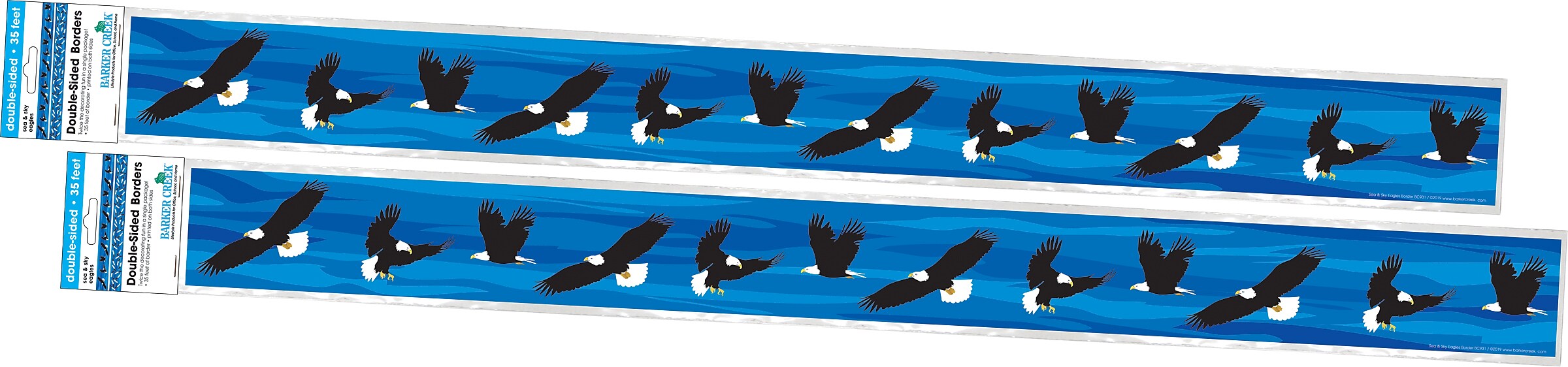 Barker Creek Double-Sided Border, 35" x 3", Sea & Sky Eagles, 24/Pack (BC4015)