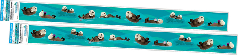 Barker Creek Double-Sided Border, 35" x 3", Sea & Sky Otters, 24/Pack (BC4014)