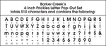 Barker Creek Petals & Prickles  4" Letters and Numbers, Multicolored, 510/Pack (BC3996)