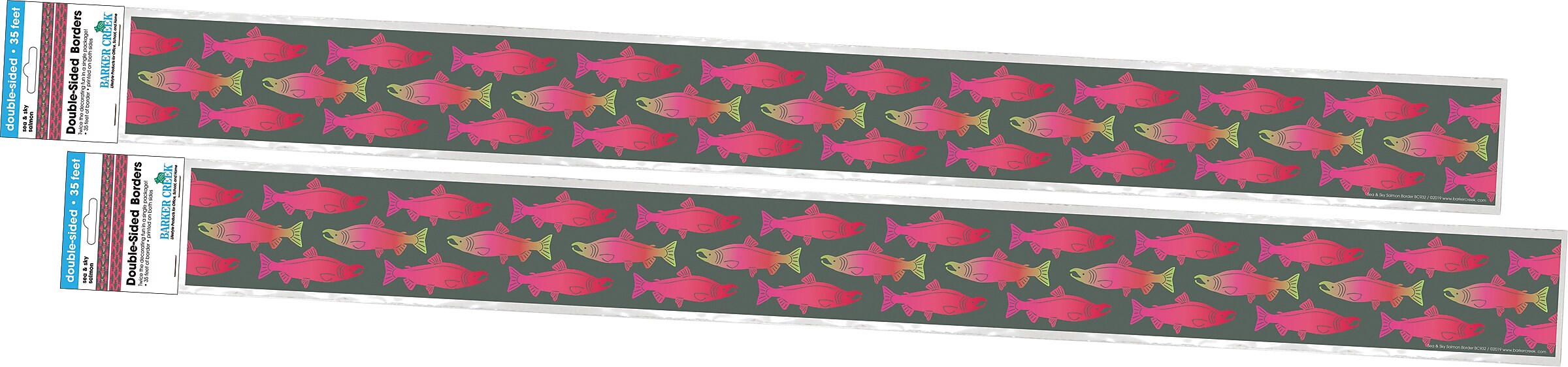 Barker Creek Double-Sided Border, 35" x 3", Sea & Sky Salmon, 24/Pack (BC4016)