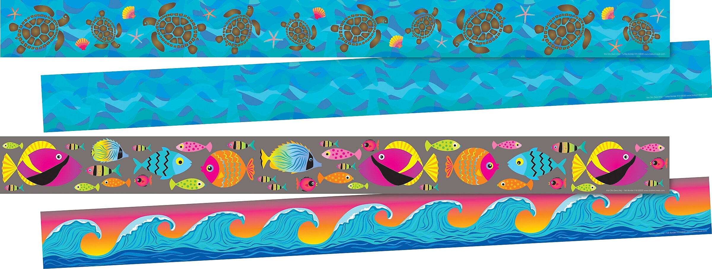 Barker Creek Double-Sided Border Set, 35" x 3", Kai Ola, 2 designs, 24/Set (BC4011)