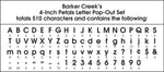Barker Creek Petals & Prickles  4" Letters and Numbers, Multicolored, 510/Pack (BC3982)