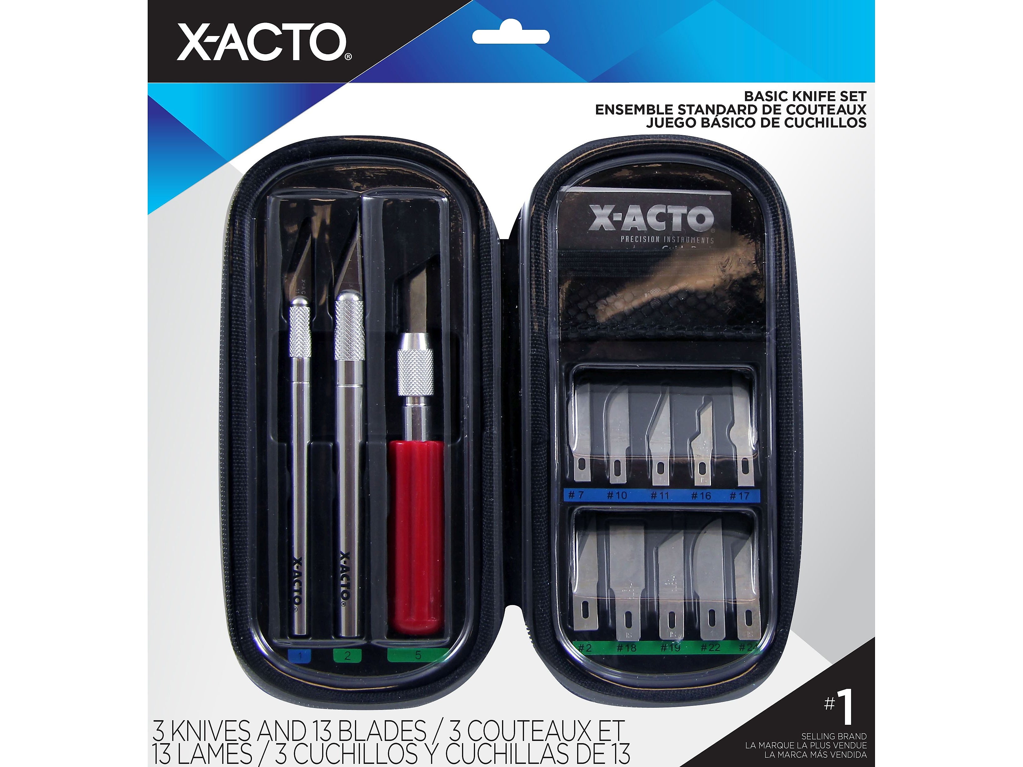X-ACTO Basic Knife Set, Assorted, 3 Knives & 13 Blades/Pack (X5285)