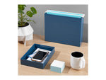 Poppin Stackable Plastic Desk Tray, Slate Blue (105975)