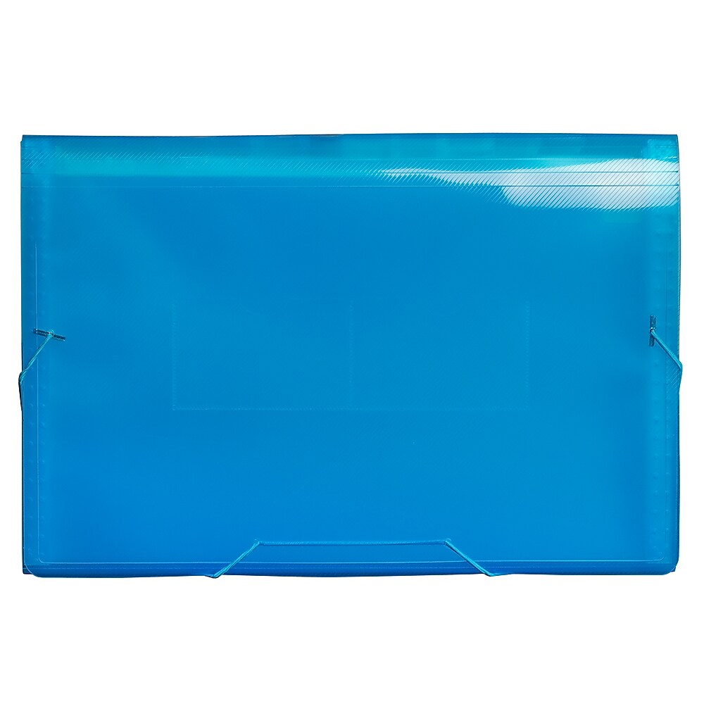 JAM Paper® 13 Pocket Plastic Expanding File, Accordion Folders, Legal Size, 10 x 15, Blue, Sold Individually (419EX13BU)