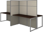 Bush Business Furniture Easy Office 66"H x 119"W 4 Person Back to Back Cubicle Panel Workstation, Mocha Cherry (EODH660MR-03K)
