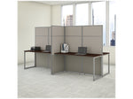Bush Business Furniture Easy Office 66"H x 119"W 4 Person Back to Back Cubicle Panel Workstation, Mocha Cherry (EODH660MR-03K)