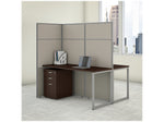 Bush Business Furniture Easy Office 66"H x 60"W 2 Person Back to Back Cubicle Panel Workstation, Mocha Cherry (EODH46SMR-03K)