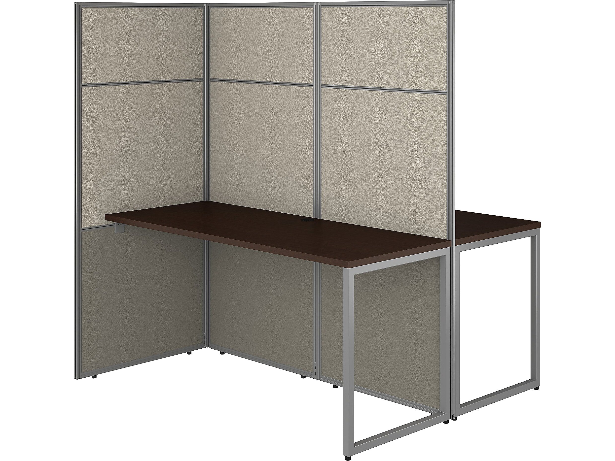 Bush Business Furniture Easy Office 66"H x 60"W 2 Person Back to Back Cubicle Panel Workstation, Mocha Cherry (EODH460MR-03K)