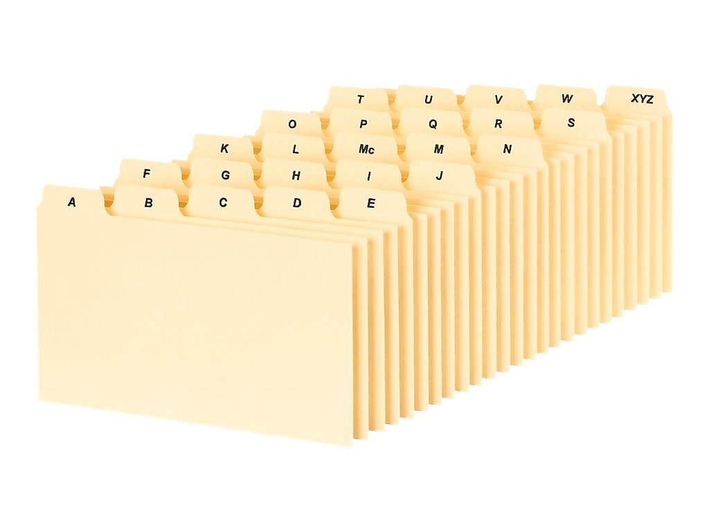 Oxford Index Card Dividers, 3" x 5", Manila, 25/Set (B5325)