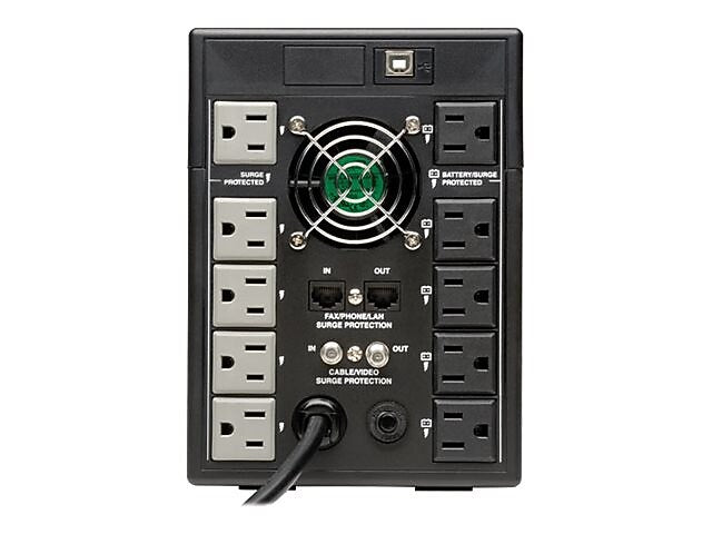 Tripp Lite UPS 1500VA 810W Battery Back Up Tower LCD USB 120V ENERGY STAR V2.0 1500 VA, 10 Outlets, Black (OMNI1500LCDT)