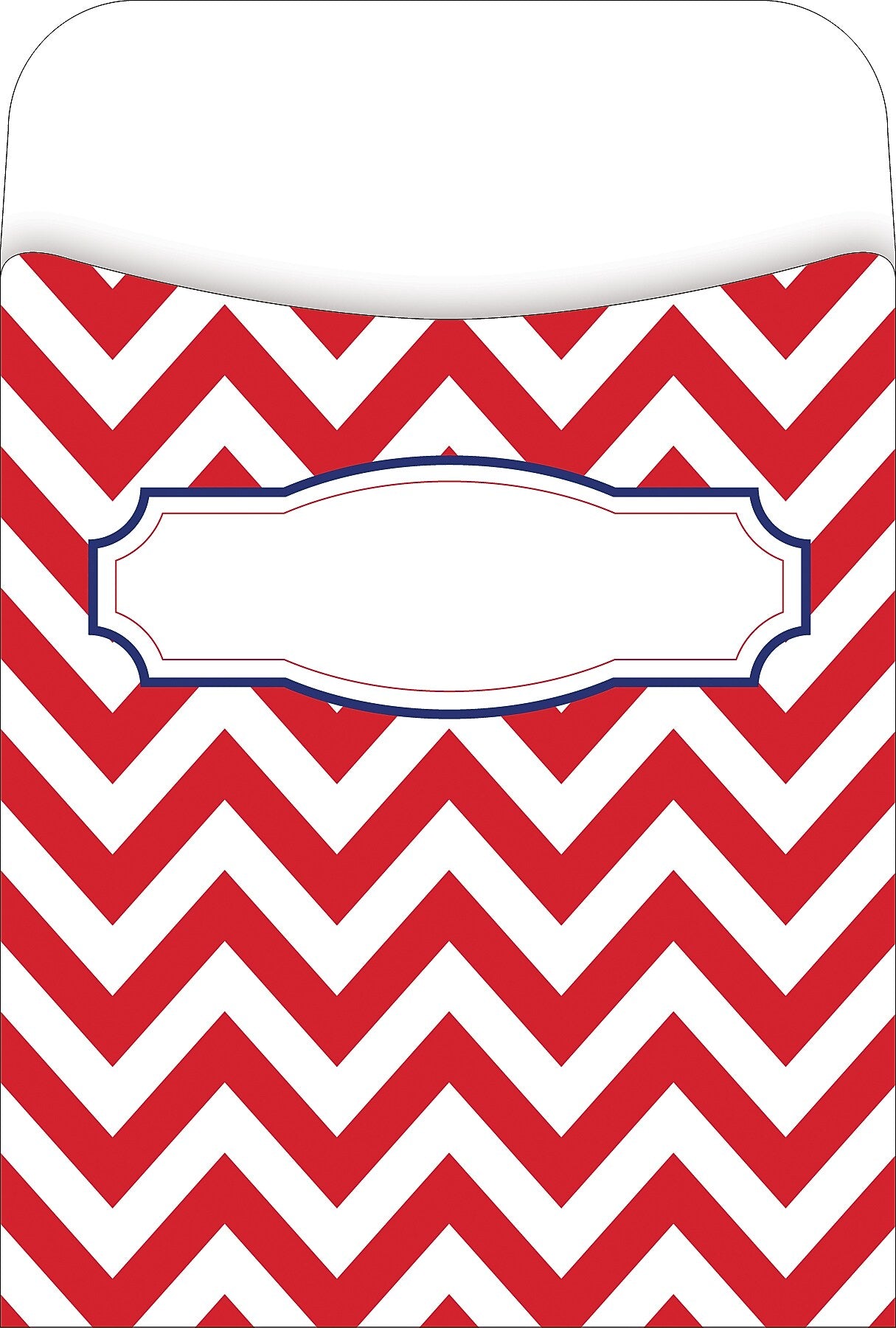 Barker Creek Nautical Chevron Peel & Stick Library Pockets, 5.125" x 3.5", 30/Pack (1232)