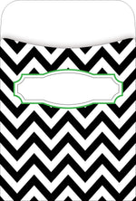 Barker Creek Nautical Chevron Peel & Stick Library Pockets, 5.125" x 3.5", 30/Pack (1232)
