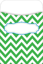 Barker Creek Nautical Chevron Peel & Stick Library Pockets, 5.125" x 3.5", 30/Pack (1232)