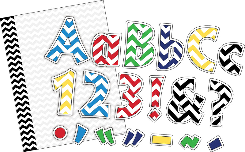 Barker Creek Chevron  4" Letters and Numbers, Multicolored, 305/Pack (5000)