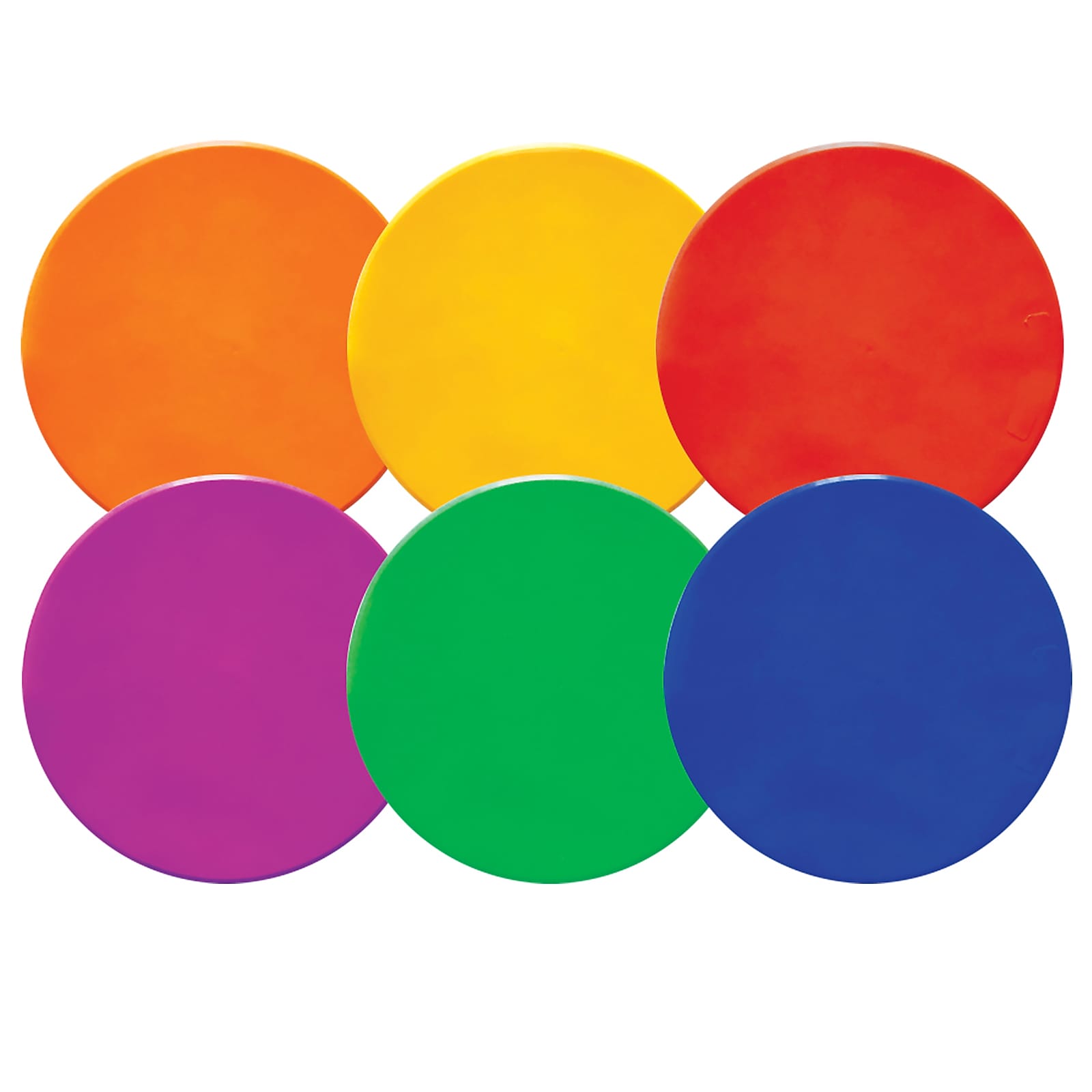 Champion Sports Vinyl 10" Spot Markers, Assorted Colors, 6/Set (CHSMSPSET)