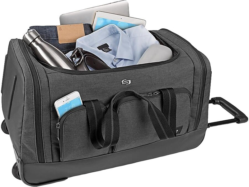 Solo New York Leroy Rolling 22" Polyester Telescoping Travel Duffel with Wheels, Gray (USLUBN98010)