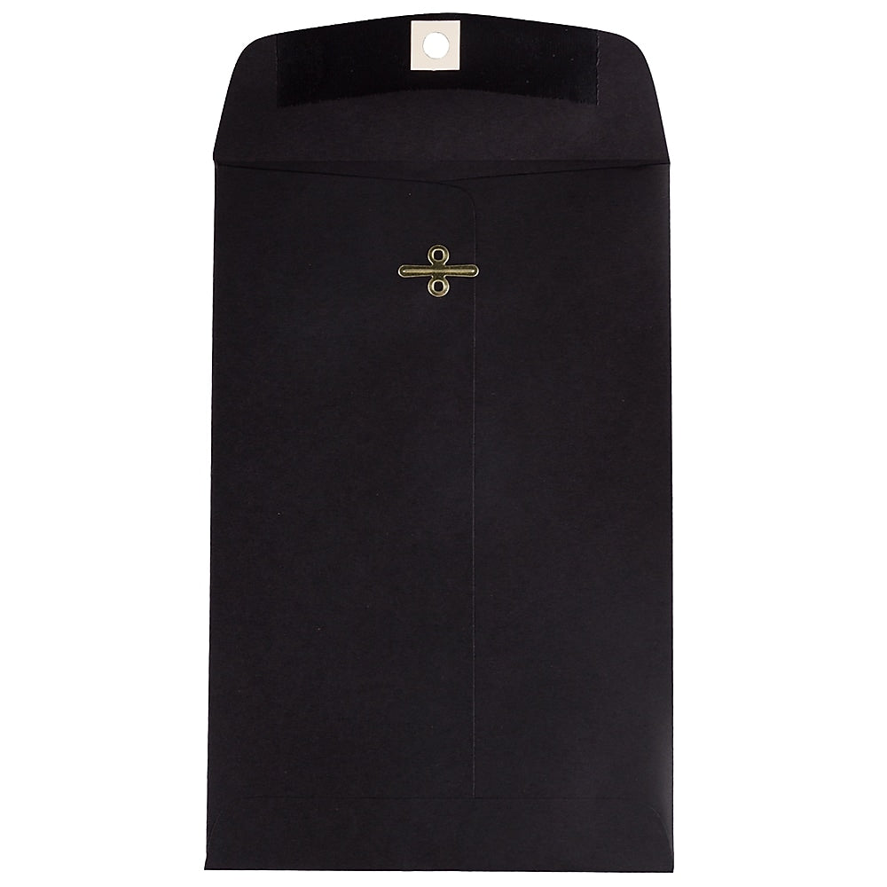 JAM Paper 6" x 9" Open End Catalog Envelopes with Clasp Closure, Black, 10/Pack (87915B)