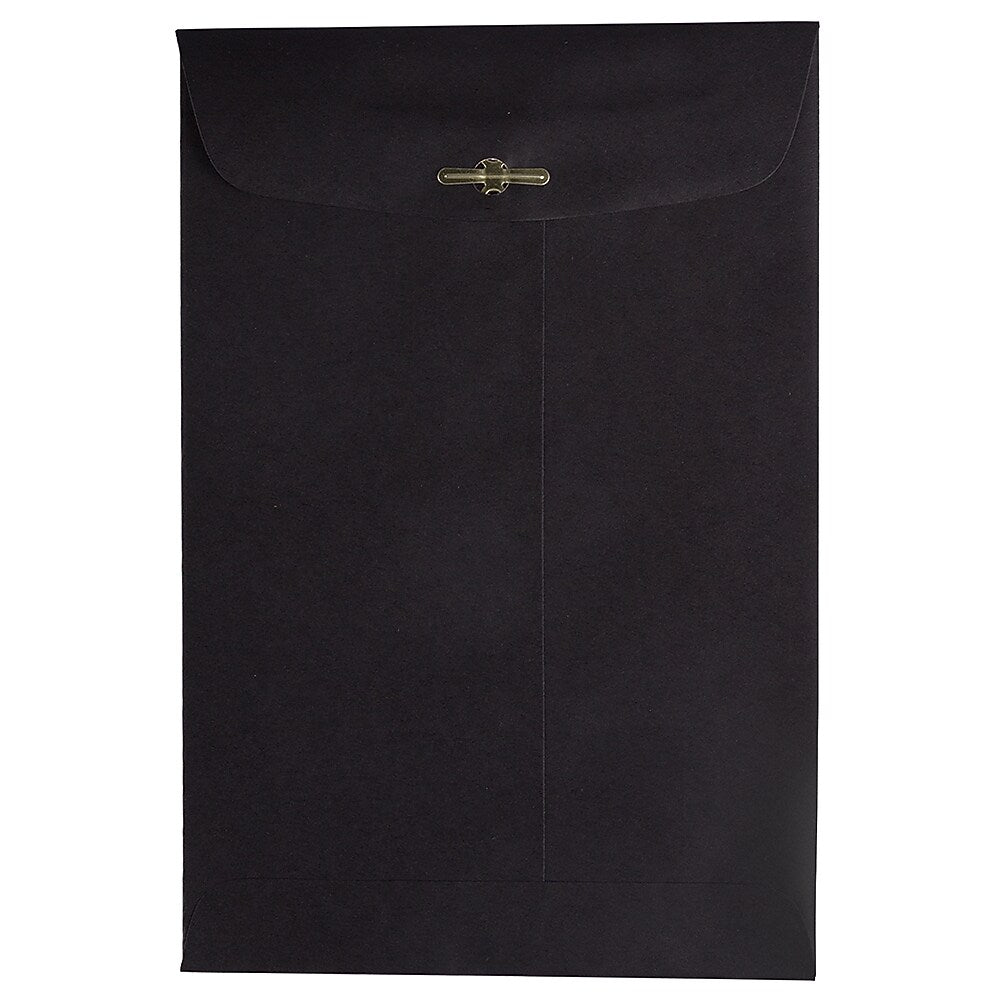 JAM Paper 6" x 9" Open End Catalog Envelopes with Clasp Closure, Black, 10/Pack (87915B)