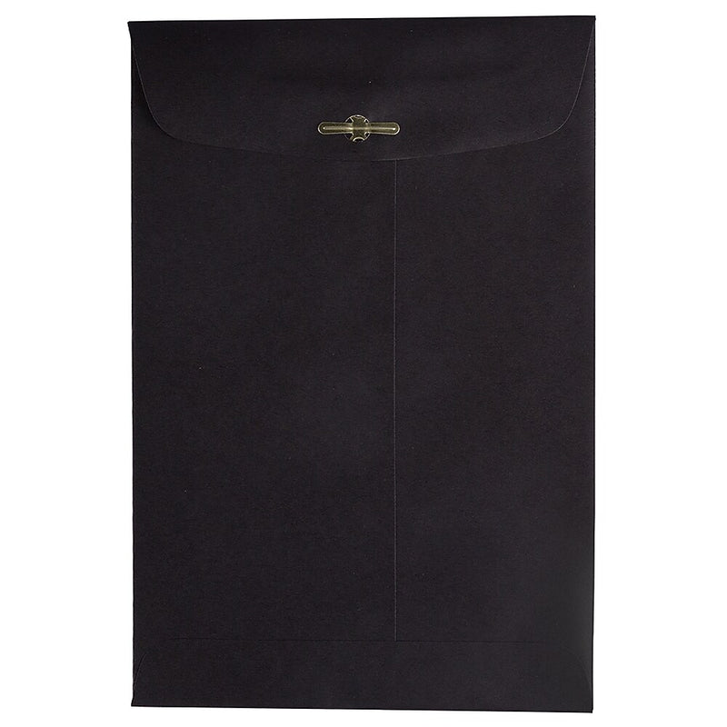 JAM Paper 6" x 9" Open End Catalog Envelopes with Clasp Closure, Black, 10/Pack (87915B)