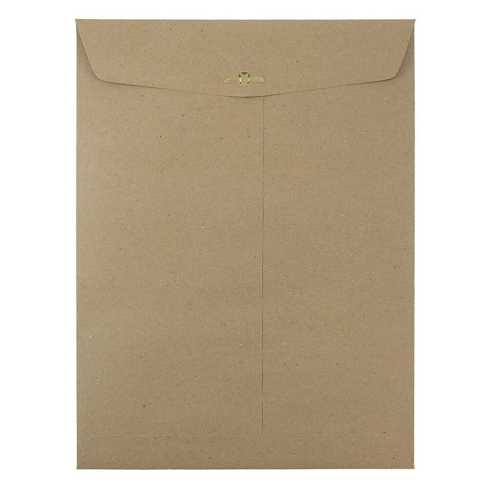 JAM Paper 9 x 12 Kraft Open End Catalog Envelopes with Clasp Closure, Brown Kraft Paper Bag, 100/Pack (563120849B)