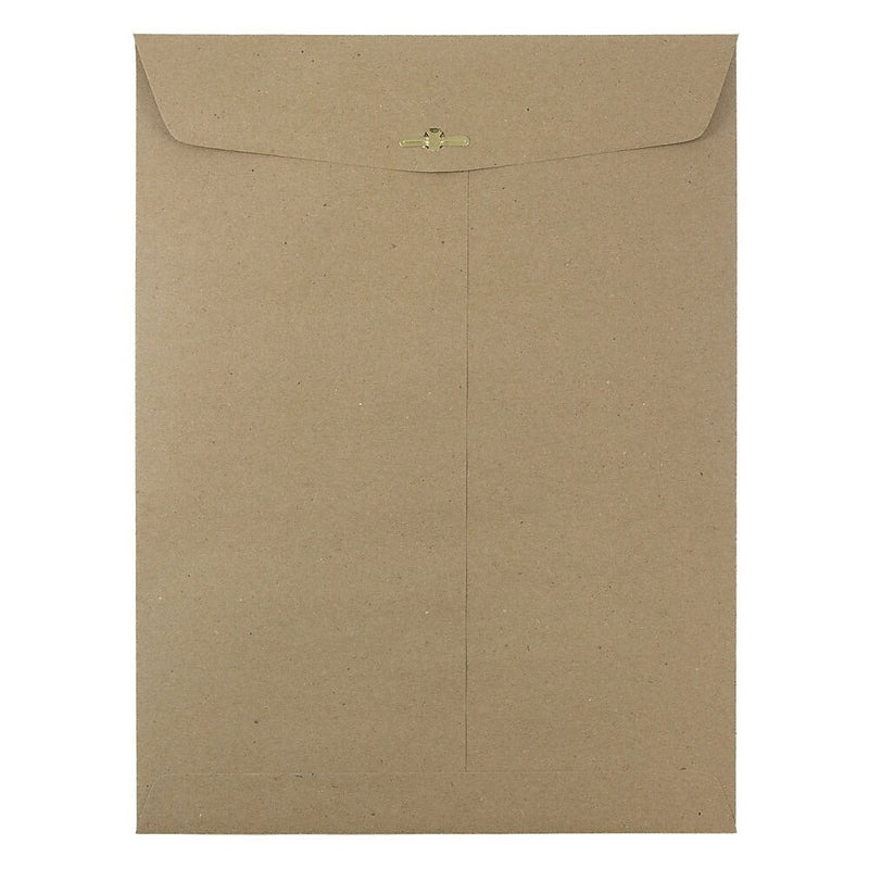 JAM Paper 9 x 12 Kraft Open End Catalog Envelopes with Clasp Closure, Brown Kraft Paper Bag, 100/Pack (563120849B)