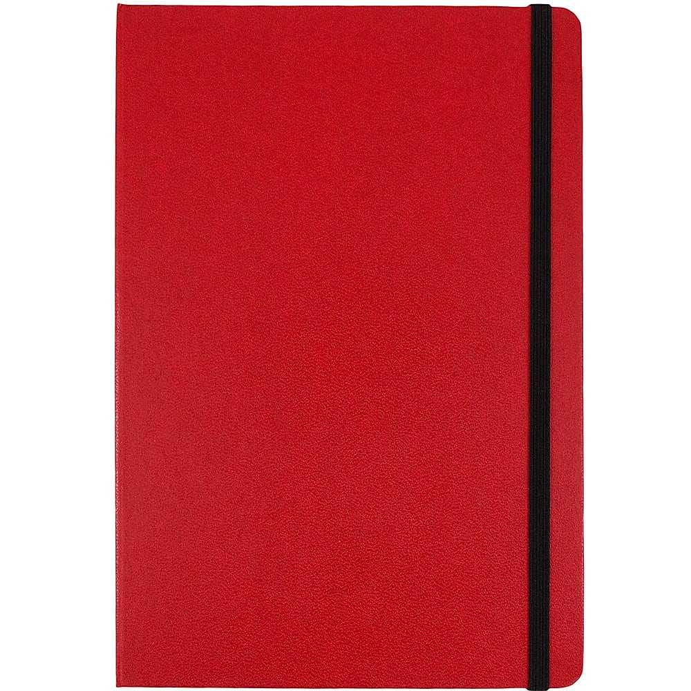 JAM Paper 1-Subject Pocket Notebook, 5.875" x 8.5", Narrow Ruled, 100 Sheets, Red (340526610)