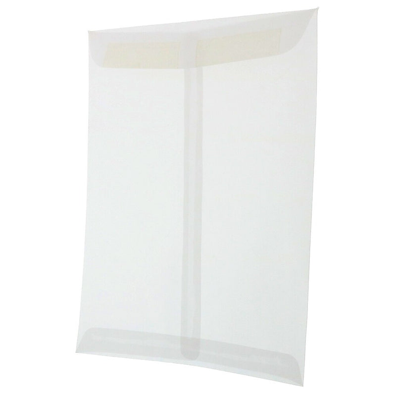 JAM Paper 9 x 12 Open End Catalog Translucent Vellum Envelopes, Clear, 100/Pack (2851376)