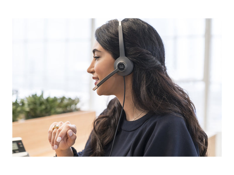 Cisco 532 Wired Dual Phone Headset, Over-the-Head, Black (CP-HS-W-532-USBA=)