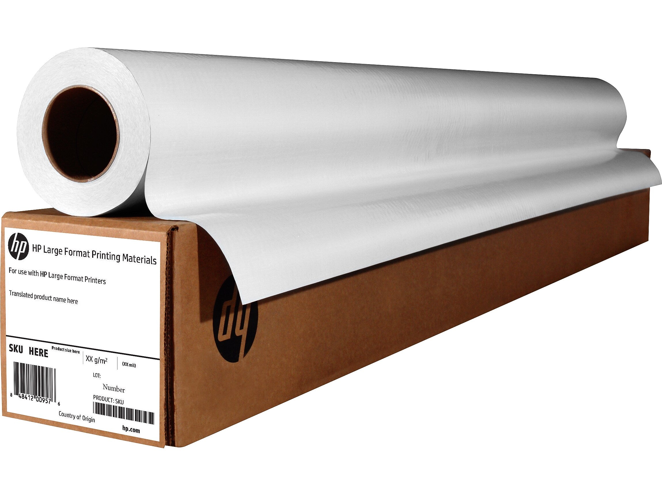 HP Durable Synthetic Banner Wide Format Bond Paper Roll, 36" x 75', Matte Finish, 2/Carton (C0F12A)