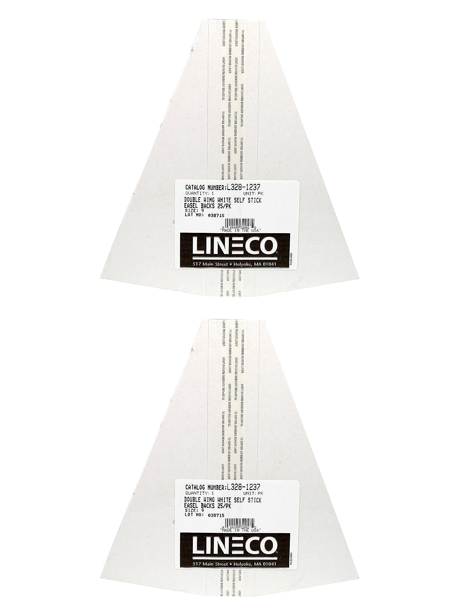 Lineco Self-Stick Double Wing Easel Backs, Size 9", White, Pack of 50 (PK2-L328-1237)