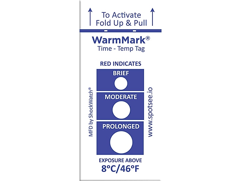 WarmMark Short-Run 8°C/46°F Chemical Temperature Indicator, 100/Pack (WM 8/46)