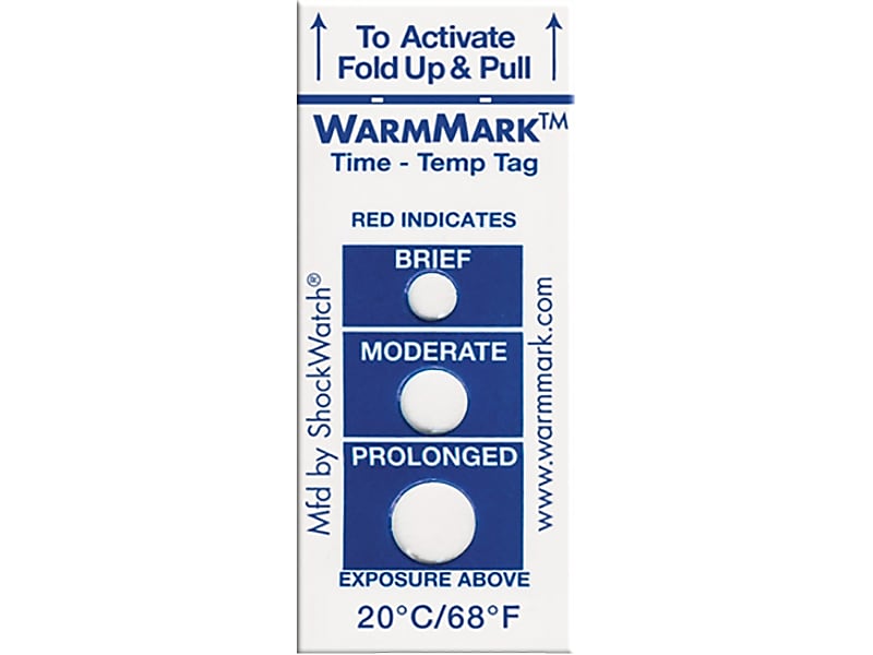 WarmMark Short-Run 20°F C/68°F Chemical Temperature Indicator, 100/Pack (WM 20/68)